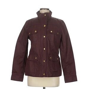 J. Crew Maroon Utility Jacket with Gold Buttons